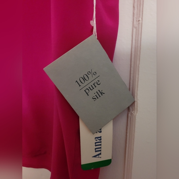 Anna and Frank pink silk top, large - Picture 3 of 4